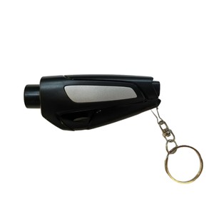 Emergency Hammer With Cutting Blade 30g Black Stainless Steel Aluminum Alloy <b>PC</b> ABS Keychain Car Safety Tool - Product Image 1