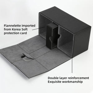     Boîte de rangement en flanelle PU 200 Plus avec plateau à dés double durable et double pochette pour cartes Commander TCG Yugioh - Product Image 3