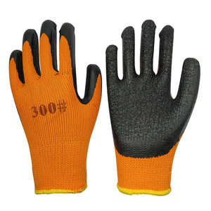 300 #   ถุงมือยางเทอร์รี่สีดำ ผ้าสีส้ม หนา กันลื่น กันหนาว อเนกประสงค์ - Product Image 2