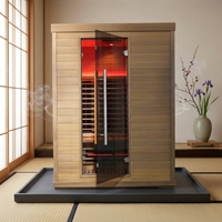 Sauna électrique en bois massif pour 3 personnes, chauffage infrarouge à spectre complet, vapeur sèche, faible EMF, panneau de commande informatisé, bien-être