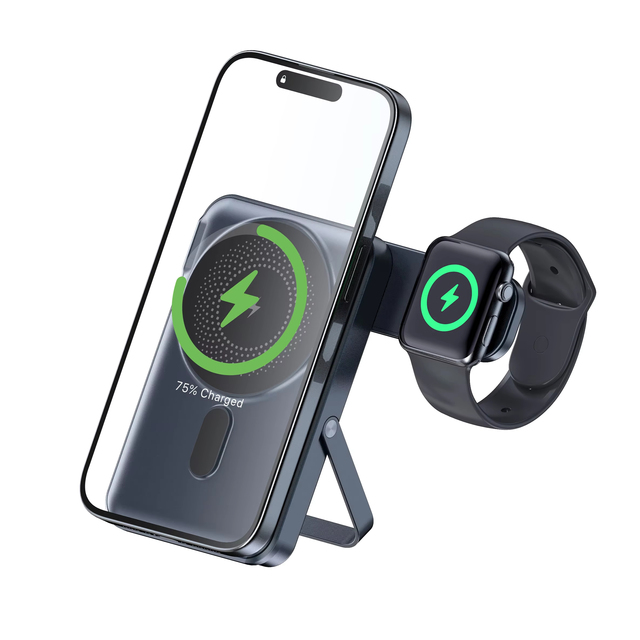 3-in-1 Magnetic Watch Wireless Charging 15W Power Bank for Apple Watch iPhone 12/13/14/15/16/17 Built-in Metal Bracket 20 Watts