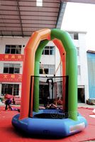 Parcours de trampoline gonflable individuel avec toboggan pour enfants, jeux d'escalade et aire de jeux combinée pour l'extérieur