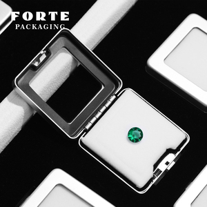 Plateau de présentation de bijoux FORTE en cuir PU noir et blanc, boîte en métal faite à la main pour pierres précieuses et diamants, vente en gros - Product Image 3