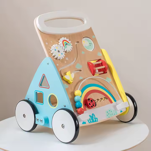 Hot Sale Children's Multi-function Wooden Baby Push Walker Juguetes with 4 Wheels Toddler Pull Learning Activity for Boys Girls - Product Image 3