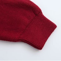 Cardigan rouge pour femme à manches longues, col rabattu, simple boutonnage, poche avant, tricoté, décontracté et tendance pour le printemps