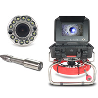 Caméra d'inspection d'égouts auto-nivelante avec transmetteur 512 Hz, câble de 7 mm, caméra d'inspection de canalisations, carte 8 Go, enregistrement vidéo