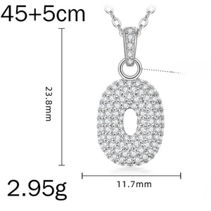 Factory Wholesale Cz Hip Hop Jewelry 14k Gold Filled Micro Pave Zircon Number 0 Pendant Necklace for Women - Product Image 6