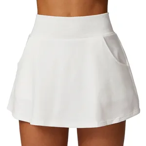 Jupe courte de sport taille haute antidérapante demi-tennis badminton respirant fitness jupe A-line