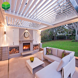 برْجولة ألومنيوم بمحرك من المصنع برْجولة خارجية من الألومنيوم بحيوية مناخية للفناء - Product Image 4