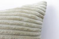 Housse de coussin en velours côtelé rayé ivoire pour salon, usage domestique, couleur unie douce, coussin décoratif rayé pour canapé, lit, chaise