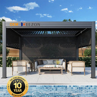 Pérgola Moderna de Aluminio DEEZON, Techo Impermeable Bioclimático, Pérgolas Motorizadas con Revestimiento en Polvo para Uso en Restaurantes