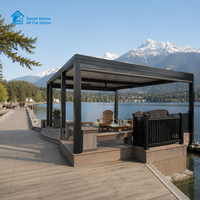 Pergola à lames orientables en aluminium Sweet Home, murs latéraux, toit rétractable bioclimatique motorisé, auvent pour jardin, patio, usage commercial