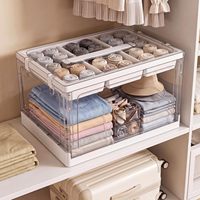1 pièce Boîte de rangement pliable transparente 24QT pour loisirs créatifs avec plateaux, organisateur d'articles d'art, boîte de rangement pour loisirs créatifs avec couvercle