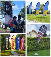 Drapeaux de plage personnalisés avec logo imprimé, double face, mât en aluminium, couleurs vives, drapeaux plume pour utilisation promotionnelle en concession automobile