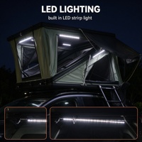 Tente de toit rigide 2-3 personnes, quatre saisons, pliable, imperméable, avec matelas, éclairage LED, ouverture automatique rapide et échelle