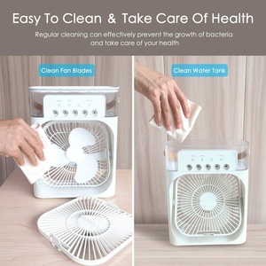 ODM Portable Air Cooling Fan 3 in 1 with Spray 7 Color Light - USB <b>Mini</b> <b>Desk</b> Air Cooler with 3 Speed Settings, 600ML Water Tank - Product Image 2