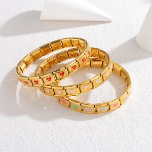 Butterfly Italian Chain Sweatproof Enamel Trendy Gold Plated Stainless Steel Fashion Cuff <b>Bracelets</b> <b>Bangles</b> for Women Wholesale - Product Image 4