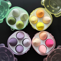 Éponge de maquillage douce pour estomper les imperfections, éponge de beauté sans latex, houppette cosmétique pour fond de teint, poudre, crème, lot de 4 pièces