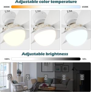 Renkli bıçaklar soket tavan vantilatörleri uzaktan kumanda ile E26 E27 ışık seviyesi ayarlanabilir ampul bodrum garaj küçük oda için fanlar ile - Product Image 3