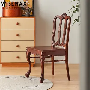 Wisemax đồ nội thất France rắn gỗ Ghế ăn với Retro độc đáo tựa lưng thiết kế cho phòng ăn đồ nội thất khách sạn hiện đại