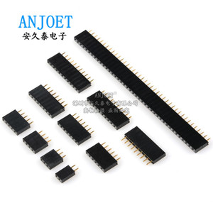 ขั้วต่อแบบแถวเดียว Anjoet 2.54 มม. แบบตัวเมีย 2P ถึง 40P ขั้วต่อแบบขาตรง สำหรับประกอบแผงวงจรอิเล็กทรอนิกส์ - Product Image 1