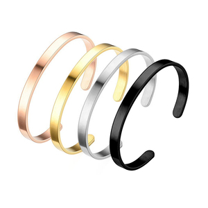 Manschettenarmband aus Edelstahl, personalisierbar, für Damen, Rohlinge für Armreifen, Lasergravur, Zubehör für die Schmuckherstellung, Großhandel - Product Image 1