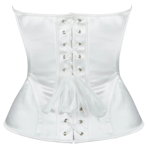 Corsés blancos sobre el busto, Tops con cordones, corpiño gótico Steampunk nupcial, Lencería moldeadora de cuerpo, corsés de Mujer, corsé de Torso largo para Mujer - Product Image 5