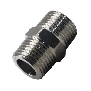SYD-1207 Double male manufacturer metal stainless steel 304 pipe connector fitting
