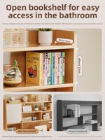 Bureau en bois massif moderne avec bibliothèque intégrée, bureau d'écriture pour ordinateur pour l'étude des enfants, chambre à coucher
