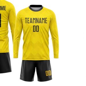 Uniformes de Fútbol para Hombre, Conjunto de Jersey de Portero, Uniforme de Fútbol de Manga Larga, Camiseta Deportiva Transpirable, Pantalones Cortos, Ropa Deportiva para Entrenamiento de Equipo - Product Image 2