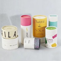 Emballage en tube de carton biodégradable avec logo personnalisé pour capsules de compléments alimentaires en poudre de qualité alimentaire