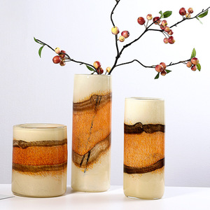 แจกันแก้วทำมือ แจกันตกแต่งห้องนั่งเล่น ลายเรียบง่าย ตกแต่งโต๊ะห้องนั่งเล่น ระเบียงบ้าน แจกันดอกไม้ศิลปะ - Product Image 2