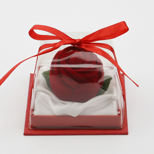 <strong>Rose</strong> Shape <strong>Jewelry</strong> <strong>Box</strong> with Hinge Closure for Rings and Earrings Velvet Material White Insert and Carton <strong>Box</strong> China - Product Image 1