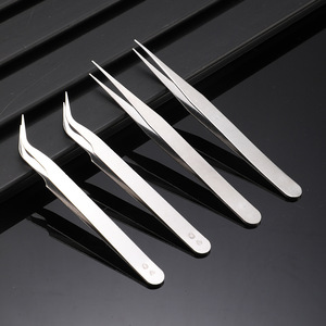 Pinzas de acero inoxidable al por mayor de fábrica, puntas rectas y curvas, antiestáticas, para reparación electrónica, limpieza de nidos de pájaros - Product Image 2