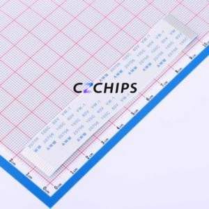 ZX-FFC1.0-T-10048-17P FFC Cable (Flexible Flat Cable) P=1mm Connector 17P 1mm Non-Inverting 10cm - Product Image 1