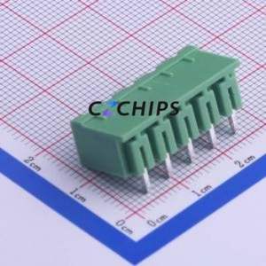 KF2EDGRC-5.0-5P Plug-in Terminal Block Bent Lead Through Hole,P=5mm Connector Board-to-Board / Socket - Closed 1x5P 5mm Green - Product Image 2