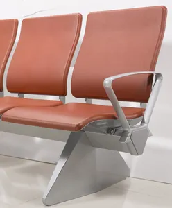 Muebles de diseño moderno para sala de espera, silla de Pu de 3 asientos de alta calidad