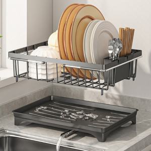 Étagère de rangement de cuisine multifonctionnelle avec séchage de l'égouttage de l'évier Panier d'égouttage de l'évier <span class=keywords><strong>extensible</strong></span> - Product Image 3
