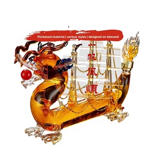 Decantador <span class=keywords><strong>de</strong></span> <span class=keywords><strong>Vino</strong></span> <span class=keywords><strong>de</strong></span> Vidrio Borosilicato Transparente con Forma <span class=keywords><strong>de</strong></span> Dragón, Aireador Decorativo, <span class=keywords><strong>Botella</strong></span> <span class=keywords><strong>de</strong></span> Licor, Juego <span class=keywords><strong>de</strong></span> Seis Piezas con Temática del Zodíaco - Product Image 1