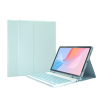Keyboard Gaya Buku untuk Samsung Tab A9+ 11 Inci, Penutup Folio Keyboard Nirkabel Bluetooth