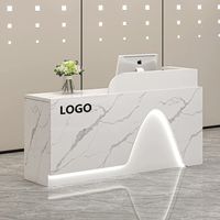Mostrador de Recepción Personalizado Más Vendido de 2025, Mostrador de Salón de Belleza, Mesa de Recepción Pequeña, Mostrador de Recepción Circular para Salón de Uñas