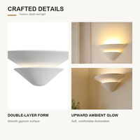 Applique murale moderne à double couche en plâtre avec lumière indirecte douce pour chambre à coucher, chevet, salon, couloir, hôtel, villa, escalier
