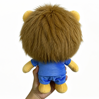 Vêtements pour peluche lion mignon personnalisés, t-shirt bleu imprimé et short, tenue pour jouet en peluche, ensemble 2 pièces pour poupée en peluche