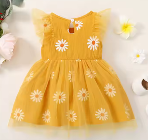 Nuevo Vestido Elegante con Estampado de Margaritas <span class=keywords><strong>para</strong></span> Niñas, Cuello Redondo, Estilo Informal, Ideal <span class=keywords><strong>para</strong></span> Fiestas de Verano, Bodas, <span class=keywords><strong>Primera</strong></span> <span class=keywords><strong>Comunión</strong></span> - Product Image 2