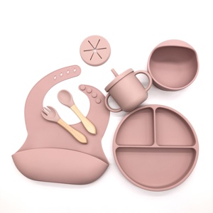 Set per l'Alimentazione del Bambino Sostenibile, Cucchiaio Morbido e Forchetta Senza BPA, Utensili in Silicone, Set da 7 Pezzi per l'Apprendimento dell'Autosvezzamento - Product Image 1