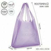 Sac fourre-tout tendance Rootsmen en TPU avec logo gaufré personnalisable, poignée d'épaule et ouverture supérieure pour les boutiques et la salle de sport