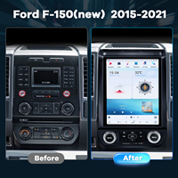 Écran de radio de voiture de style Tesla de 12,1 pouces, accessoires Snapdragon 665 pour Ford F150 2015-2021, CarPlay sans fil, caméra de recul QLED