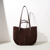 Sac fourre-tout de luxe en cuir véritable mat, style français, grande capacité, à deux anses, rétro, automne/hiver, pour le quotidien, sac à bandoulière 2026