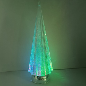 Merry Christmas Decoration Gifts Crystal Crafts Clear Acrylic Christmas <b>Tree</b> With <b>Led</b> <b>Lights</b> Ornaments - Product Image 2