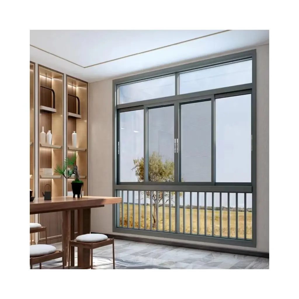 Factory direct vertical sliding double glazed soundproof double hanging PVC UPVC sliding window casement window